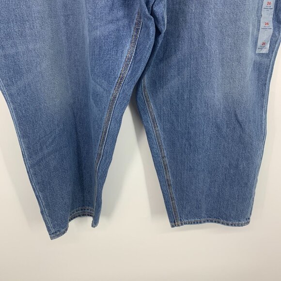 Old Navy Jeans Womens Plus 26 Slouchy Taper Ankle High Rise Button Fly Blue - Picture 6 of 11